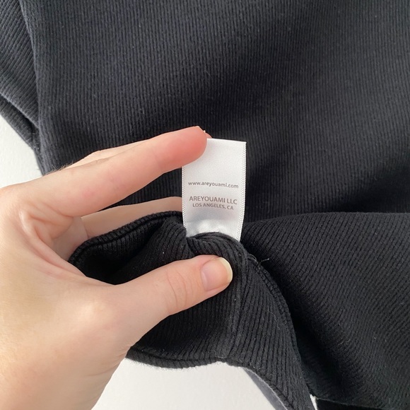 Are You Am I Zinha Crop Corset Tee Top in Black - Picture 11 of 11